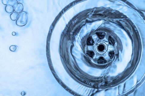 water disappearing down the plug hole